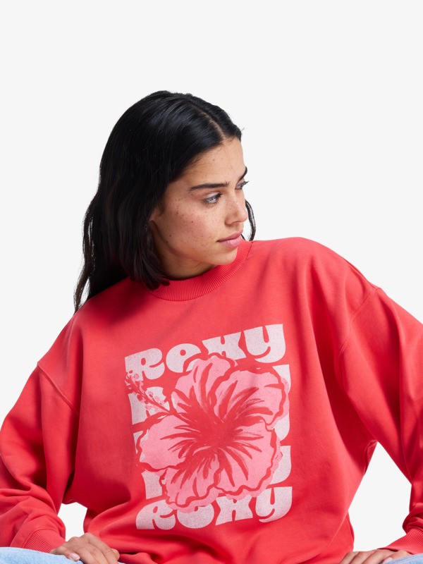2 Lineup Terry - Sweatshirt para Mulher Vermelho ERJFT05087 Roxy