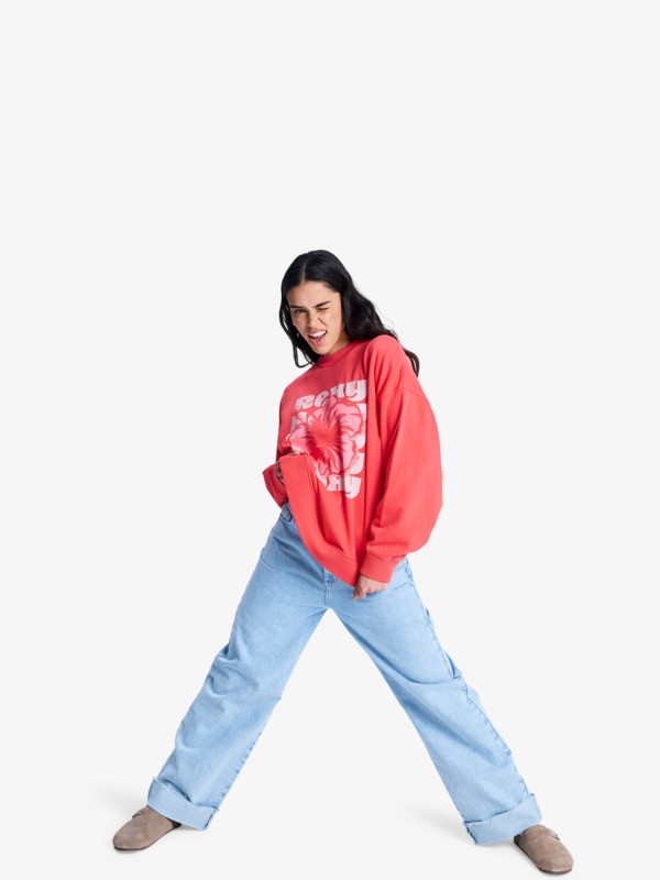 3 Lineup Terry - Sweatshirt para Mulher Vermelho ERJFT05087 Roxy