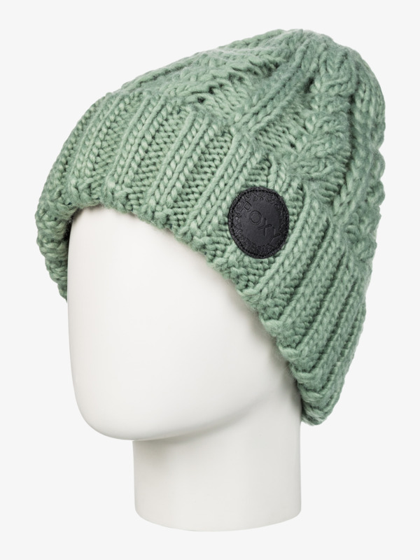 4 Tram - Gorro con Dobladillo para Mujer Verde ERJHA04287 Roxy