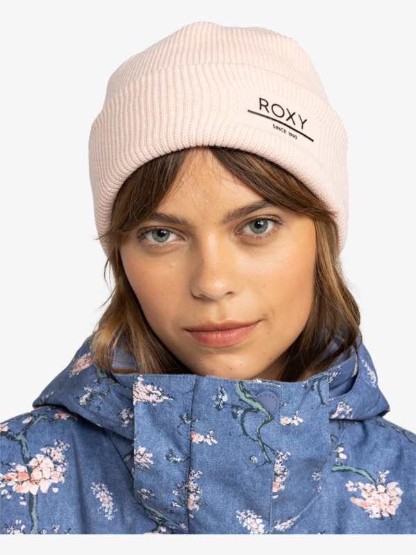 3 Folker - Rib Knit Beanie for Women Pink ERJHA04288 Roxy