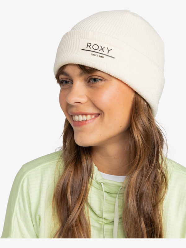 3 Folker - Gorro de malha canelada para Mulher Beige ERJHA04288 Roxy