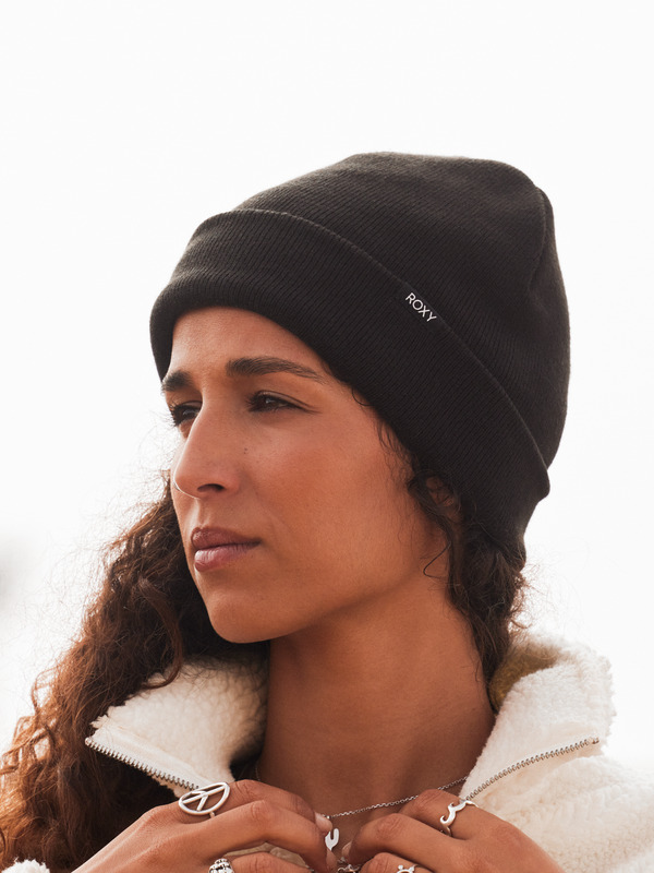 0 Tropical Snow - Gorro com dobra para Mulher Preto ERJHA04309 Roxy