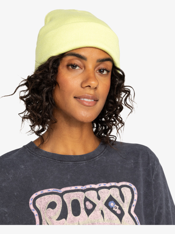 0 Tropical Snow - Bonnet à revers pour Femme Vert ERJHA04309 Roxy