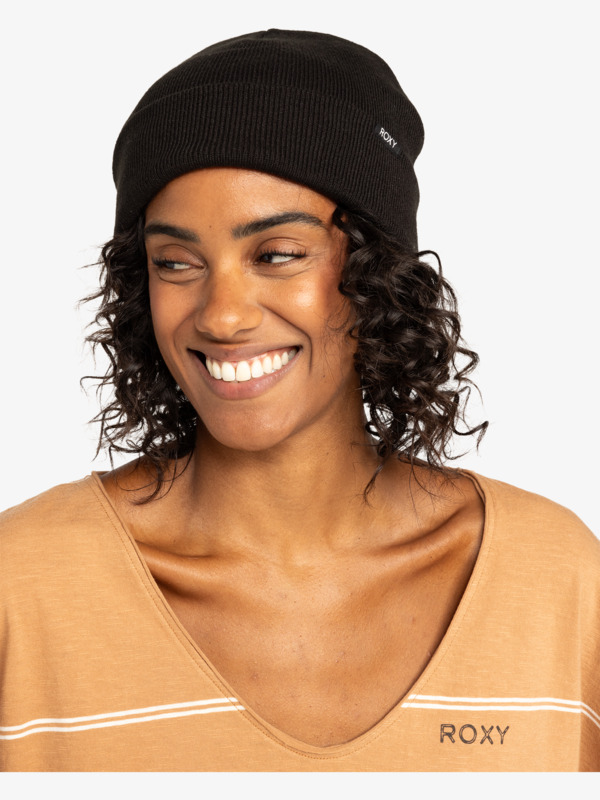 5 Tropical Snow - Cuff Beanie for Women Black ERJHA04309 Roxy