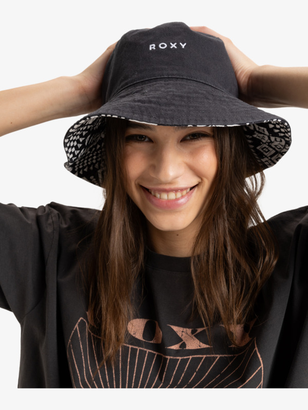 5 Jasmine Paradise - Reversible Bucket Hat for Women Black ERJHA04321 Roxy