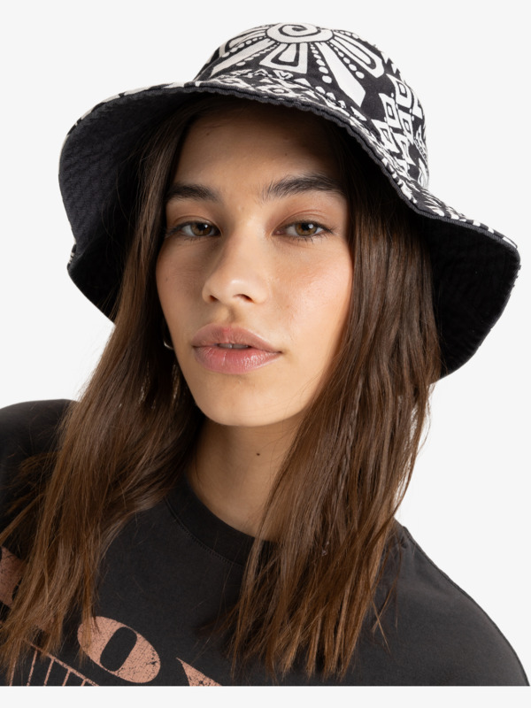 6 Jasmine Paradise - Reversible Bucket Hat for Women Black ERJHA04321 Roxy