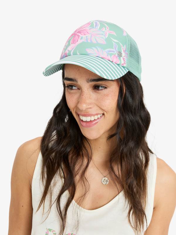 1 Hibiscus Island - Trucker Cap for Women Green ERJHA04417 Roxy