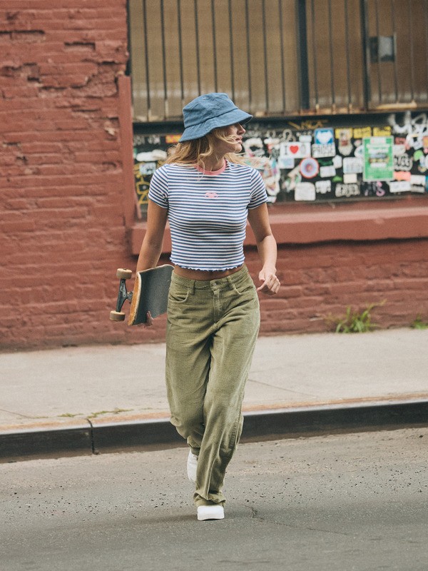 1 Feeling Emby - Gorro de pescador de pana para mujer Azul ERJHA04469 Roxy