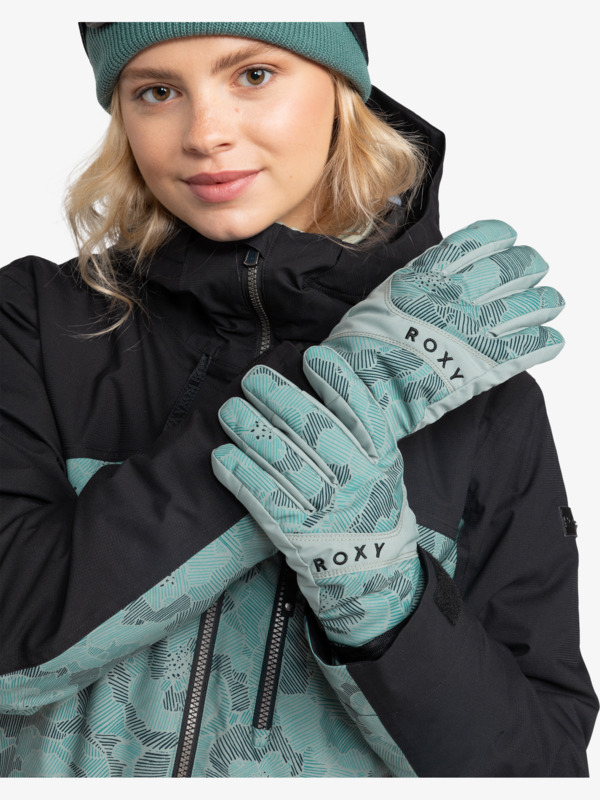 1 Roxy Jetty  - Insulated Gloves for Women Green ERJHN03251 Roxy