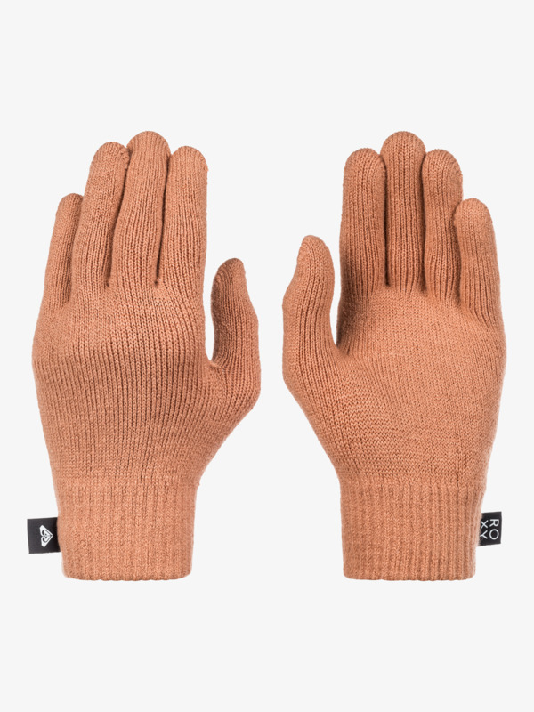 1 Tropical Snow - Gants en tricot pour Femme Marron ERJHN03257 Roxy