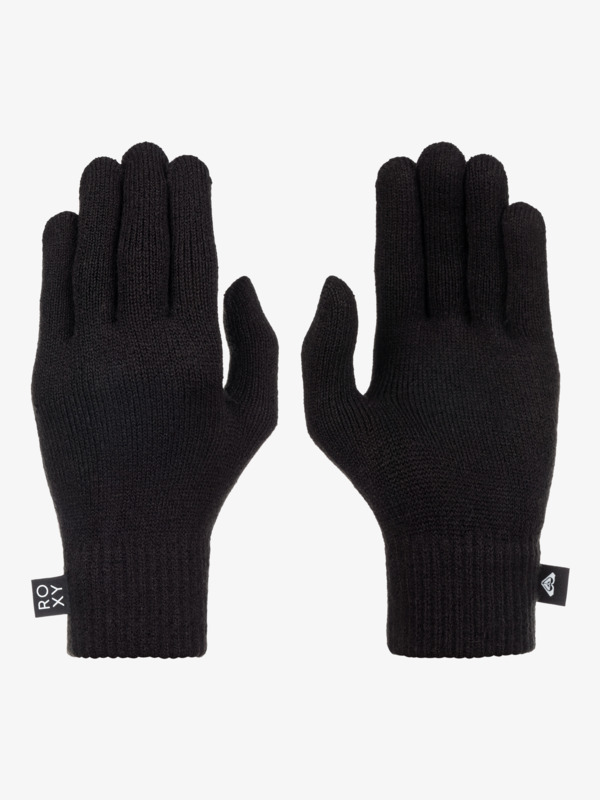 1 Tropical Snow  - Guantes en Punto Tricotado para Mujer Negro ERJHN03257 Roxy