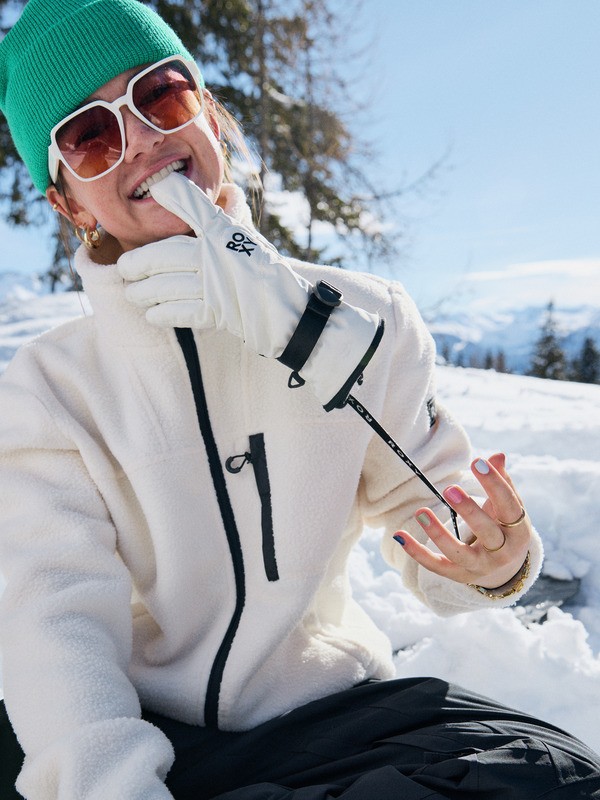 0 Roxy Jetty Solid - Technical Snow Gloves for Women White ERJHN03267 Roxy
