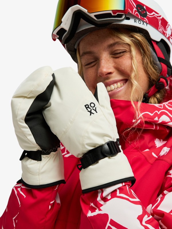 2 Roxy Jetty Solid - Technical Snow Gloves for Women White ERJHN03267 Roxy