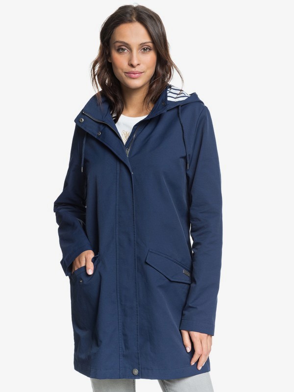 More Adventures Manteau a capuche deperlant long pour Femme