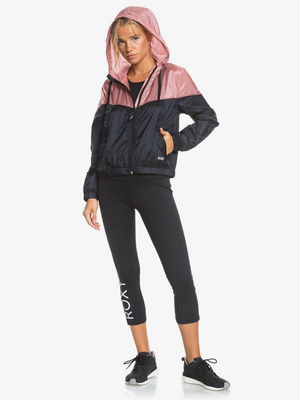 4 Take It This - Kürzerer Windbreaker mit Kapuze für Frauen Schwarz ERJJK03385 Roxy