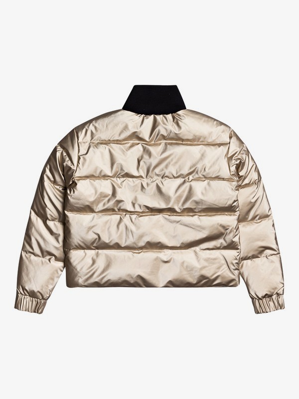 Cross Stepping - Waterproof Metallic Puffer Jacket for Women
