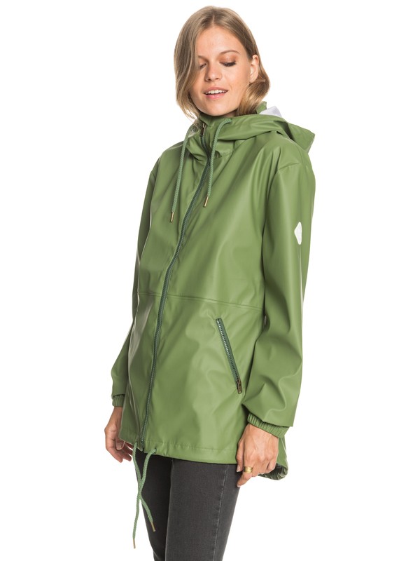 1 No Rain No Flowers - Imperméable pour Femme Vert ERJJK03407 Roxy