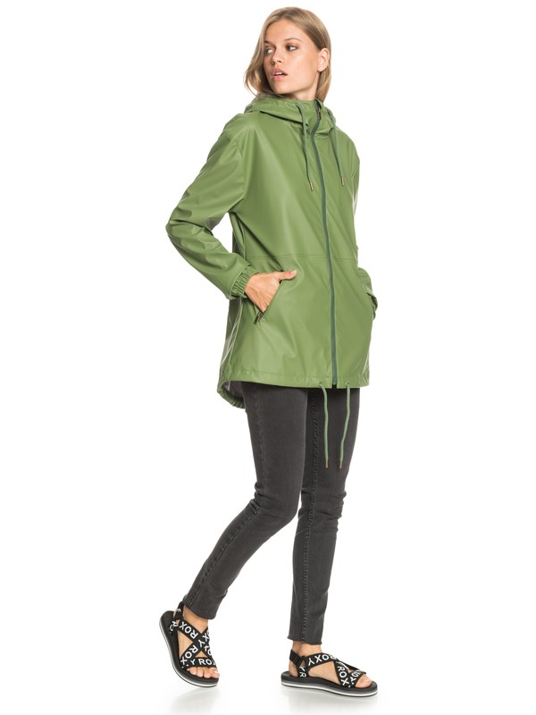 3 No Rain No Flowers - Imperméable pour Femme Vert ERJJK03407 Roxy