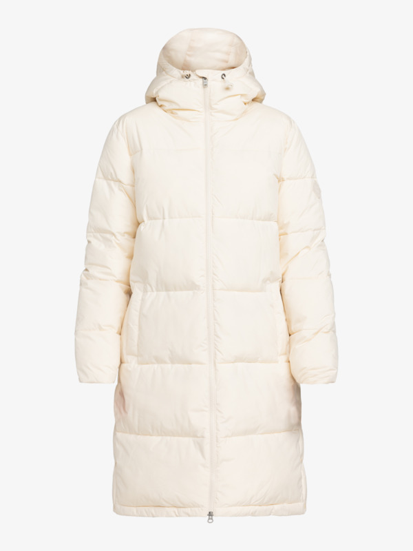 12 Test Of Time - Long Hooded Puffa Jacket for Women Beige ERJJK03513 Roxy