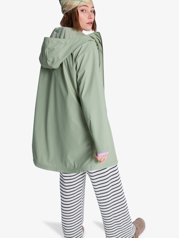 6 Raining Again - Rain Mac for Women Green ERJJK03589 Roxy