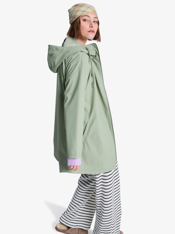 1 Raining Again - Rain Mac for Women Green ERJJK03589 Roxy