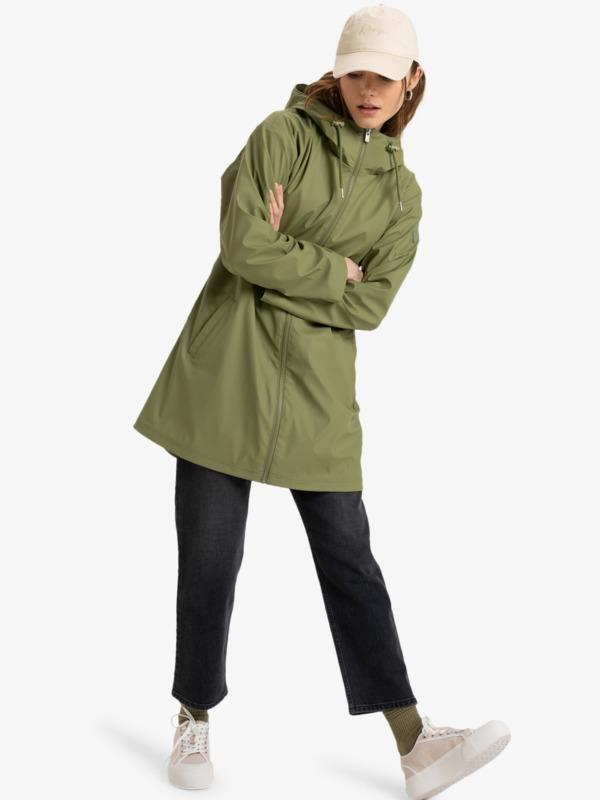 4 Raining Again - Veste à capuche pour Femme Vert ERJJK03589 Roxy