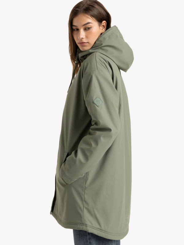 1 Rain Road - Chaqueta de lluvia para Mujer Verde ERJJK03608 Roxy