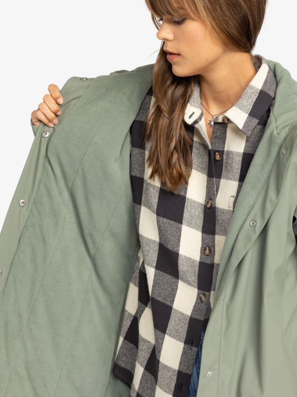 2 Rain Road - Chaqueta de lluvia para Mujer Verde ERJJK03608 Roxy