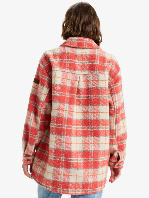 3 Check The Swell IIII - Shacket (Overhemd/Jack) voor Dames Pink ERJJK03615 Roxy