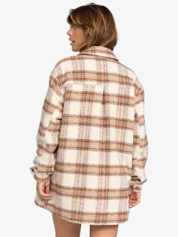 5 Check The Swell IIII - Hemdjacke für Frauen Beige ERJJK03615 Roxy