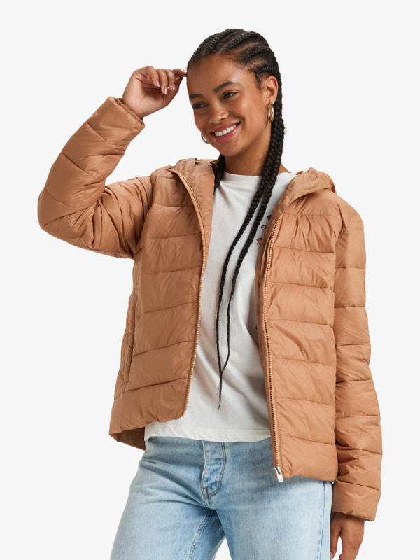 9 Wind Bliss - Gepolsterte Jacke mit Kapuze für Frauen Braun ERJJK03618 Roxy