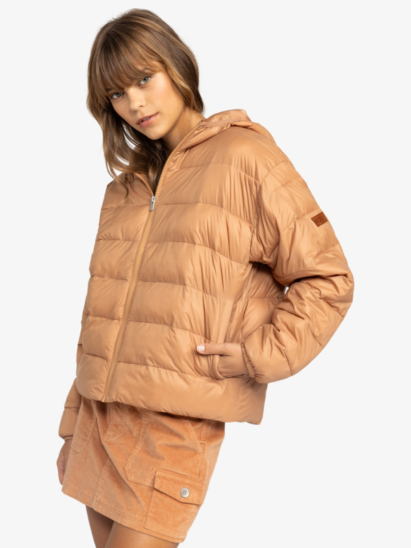 1 Wind Bliss - Gepolsterte Jacke mit Kapuze für Frauen Braun ERJJK03618 Roxy