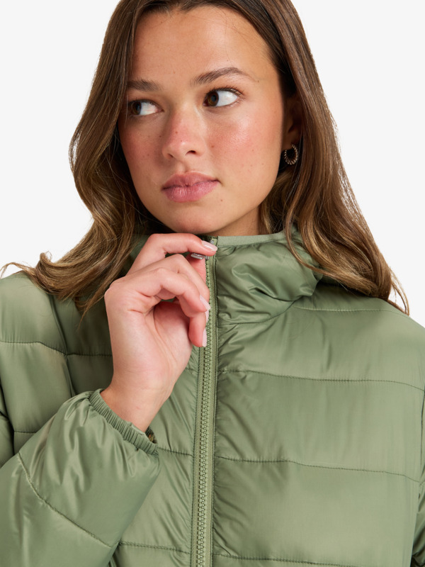 5 Wind Bliss - Hooded Padded Jacket for Women Green ERJJK03618 Roxy