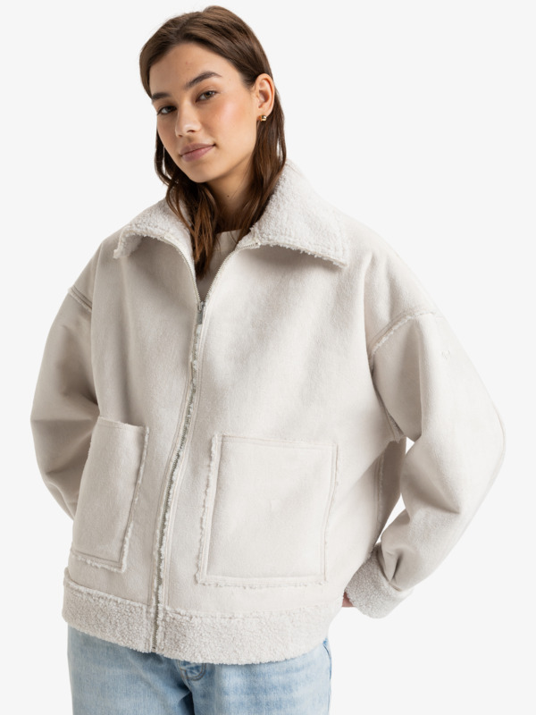 0 True Romance - Giacca in sherpa da Donna White ERJJK03620 Roxy