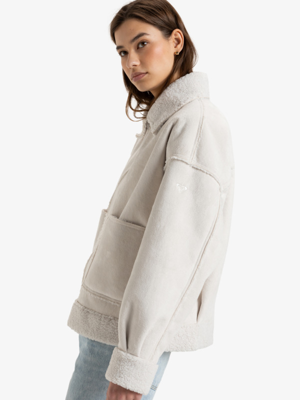 1 True Romance - Veste Sherpa pour Femme Blanc ERJJK03620 Roxy