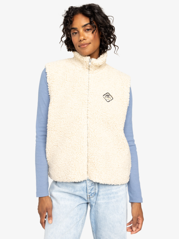 4 Cut The Night - Polar Vest for Women Beige ERJJK03635 Roxy