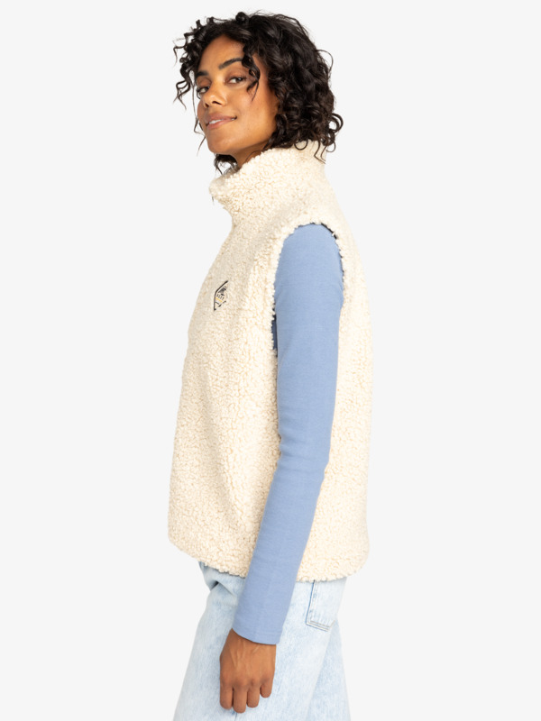 5 Cut The Night - Polar Vest for Women Beige ERJJK03635 Roxy