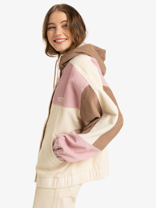 1 Strike A Cord - Corduroy jack voor Dames Beige ERJJK03644 Roxy