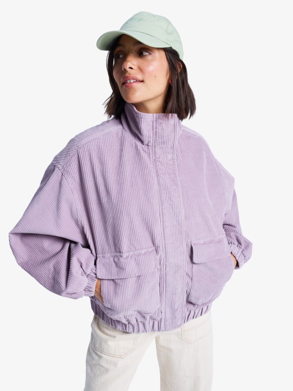 0 Slow Song Ii - Corduroy Oversized Jacket for Women Purple ERJJK03646 Roxy