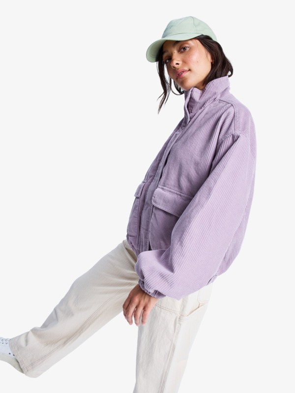 1 Slow Song Ii - Corduroy Oversized Jacket for Women Purple ERJJK03646 Roxy