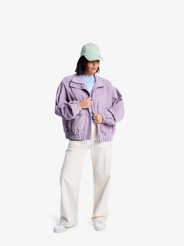 4 Slow Song Ii - Corduroy Oversized Jacket for Women Purple ERJJK03646 Roxy