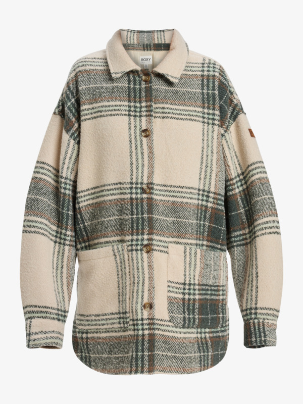 10 Check Me Now - Manteau à carreaux pour Femme Vert ERJJK03647 Roxy