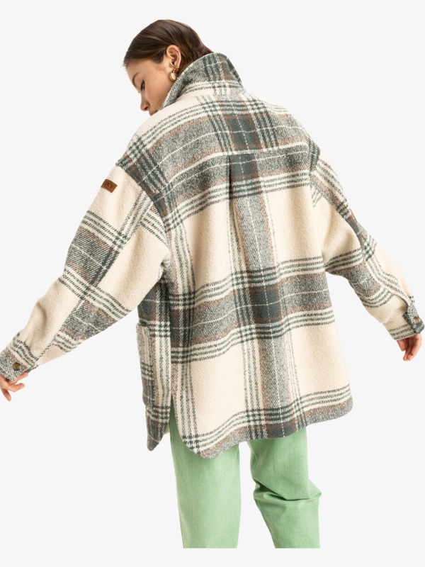 9 Check Me Now - Blanket Coat for Women Green ERJJK03647 Roxy