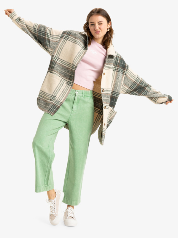 8 Check Me Now - Manteau à carreaux pour Femme Vert ERJJK03647 Roxy