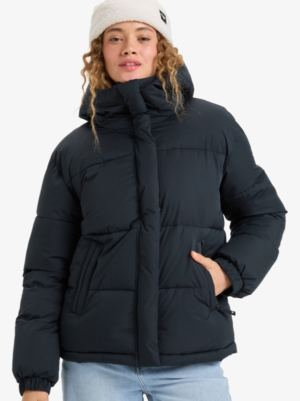 0 Uplands Warmlink 5K - Beheizte Winterjacke mit Kapuze für Frauen Schwarz ERJJK03651 Roxy