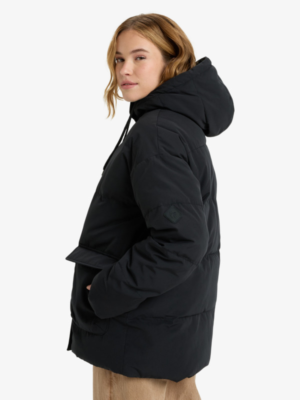 1 Seaside Memories - Mittellange Steppjacke mit Kapuze für Frauen Schwarz ERJJK03666 Roxy