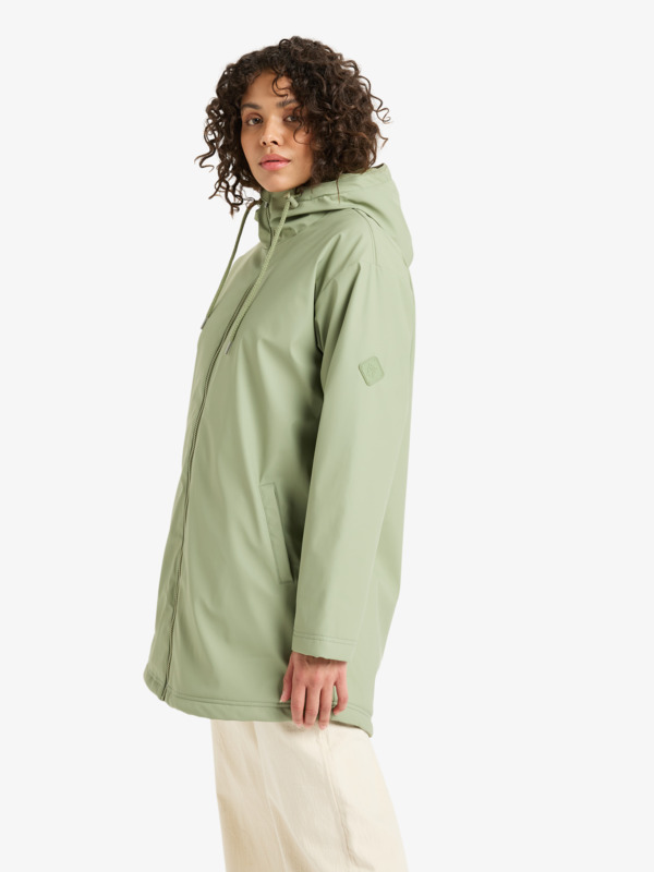 1 Rain Road Polar Zip - Rain Mac for Women Green ERJJK03671 Roxy