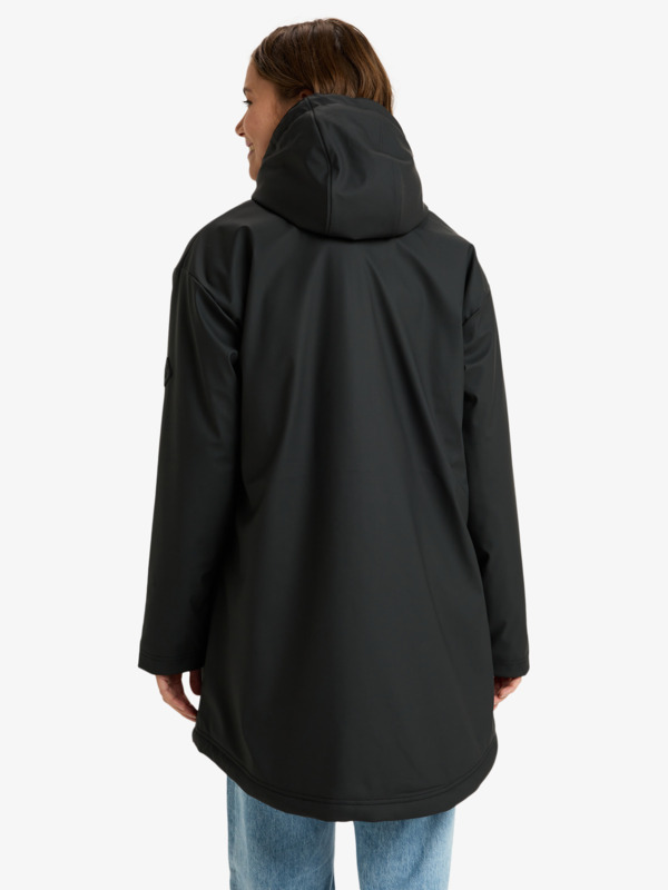 3 Rain Road Polar Zip - Trenka de lluvia para mujer Negro ERJJK03671 Roxy