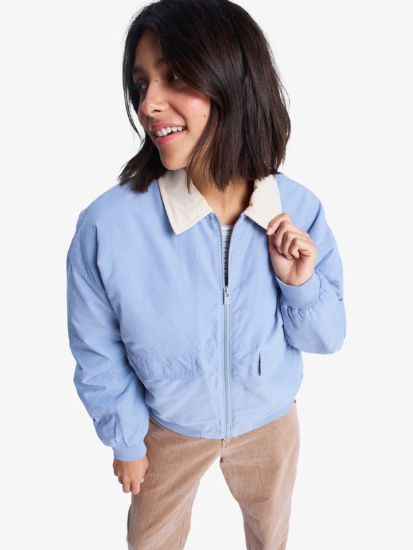 3 Sweet Talk - Giacca da aviatore in tela di cotone da Donna Blue ERJJK03672 Roxy