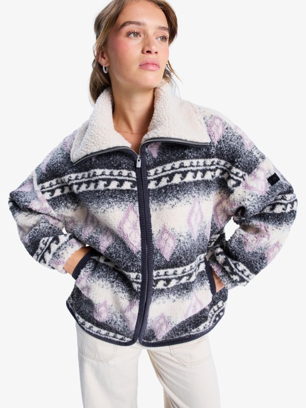 4 Feels Like Winter - Oversize Sherpa-Jacke für Frauen Braun ERJJK03676 Roxy